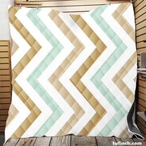 Pastel Seamless Zigzag Pattern Quilt Blanket