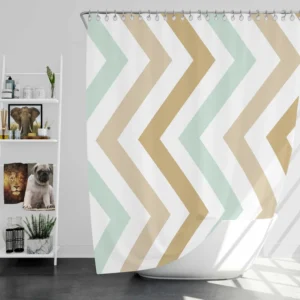 Pastel Seamless Zigzag Pattern Shower Curtain