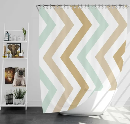 Pastel Seamless Zigzag Pattern Shower Curtain