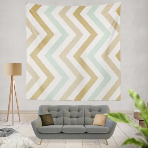 Pastel Seamless Zigzag Pattern Wall Tapestry