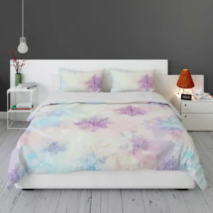 Pastel Water colored Snowflakes Bedding Set 1