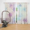 Pastel Water colored Snowflakes Curtain