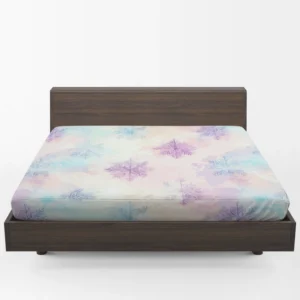 Pastel Water colored Snowflakes Fitted Sheet 1