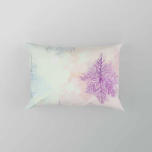 Pastel Water colored Snowflakes Pillow Case