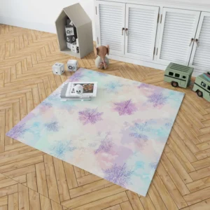 Pastel Water colored Snowflakes Rug 1