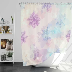 Pastel Water colored Snowflakes Shower Curtain