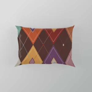 Patchwork Argyle Multicolored On Brown Pattern Pillow Case