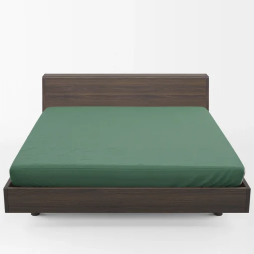 Patine Solid Green Fitted Sheet 1