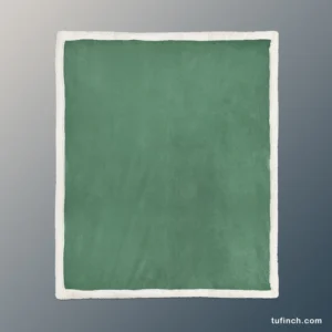 Patine Solid Green Sherpa Fleece Blanket 1