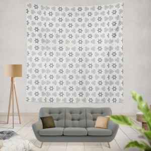 Pattern with Lines and Stars Wall Tapestry