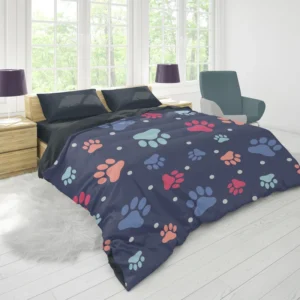 Paw Doodles Abstract Print Duvet Cover 1