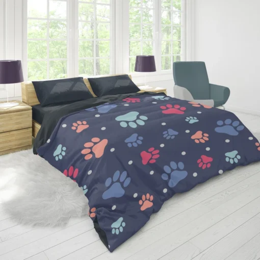 Paw Doodles Abstract Print Duvet Cover 1