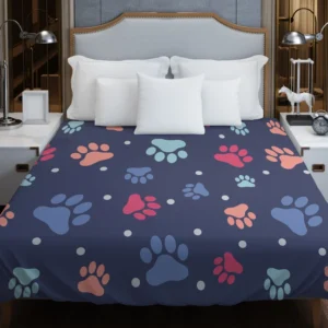 Paw Doodles Abstract Print Duvet Cover