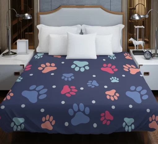 Paw Doodles Abstract Print Duvet Cover