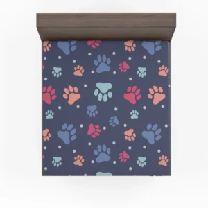 Paw Doodles Abstract Print Fitted Sheet