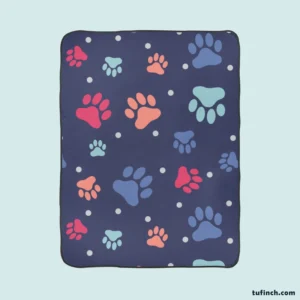 Paw Doodles Abstract Print Fleece Blanket 1