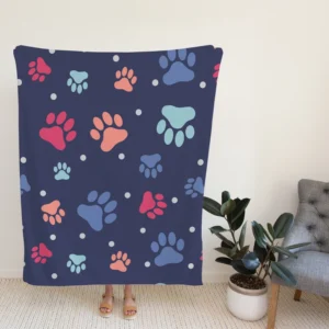 Paw Doodles Abstract Print Fleece Blanket