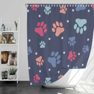 Paw Doodles Abstract Print Shower Curtain