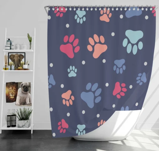 Paw Doodles Abstract Print Shower Curtain