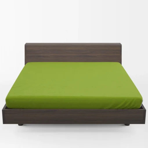 Pea Green Solid Color Fitted Sheet 1