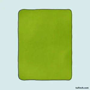 Pea Green Solid Color Fleece Blanket 1