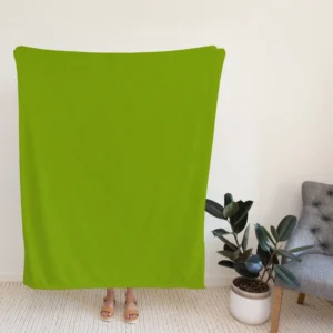 Pea Green Solid Color Fleece Blanket