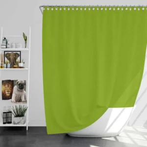 Pea Green Solid Color Shower Curtain