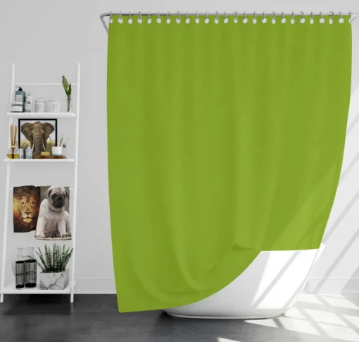 Pea Green Solid Color Shower Curtain