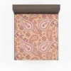 Peach Colored Paisley Design Fitted Sheet