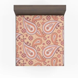 Peach Colored Paisley Design Fitted Sheet