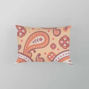 Peach Colored Paisley Design Pillow Case