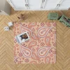 Peach Colored Paisley Design Rug