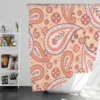 Peach Colored Paisley Design Shower Curtain