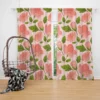 Peach Tones Floral Pattern Curtain