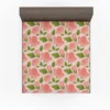 Peach Tones Floral Pattern Fitted Sheet