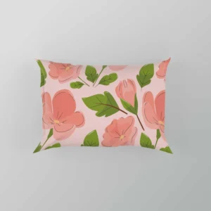 Peach Tones Floral Pattern Pillow Case