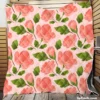 Peach Tones Floral Pattern Quilt Blanket