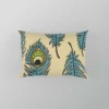 Peacock Feather Hand Drawn Design Pillow Case