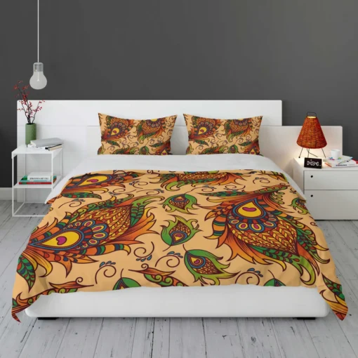 Peacock Feathers Oriental Style Bedding Set 1