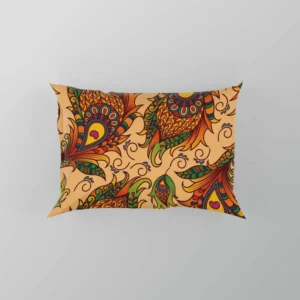 Peacock Feathers Oriental Style Pillow Case