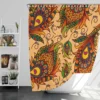 Peacock Feathers Oriental Style Shower Curtain