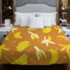 Peeled Banana With Bananas Duvet Cover