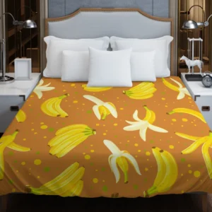 Peeled Banana With Bananas Duvet Cover