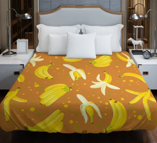 Peeled Banana With Bananas Duvet Cover