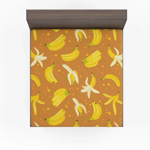 Peeled Banana With Bananas Fitted Sheet