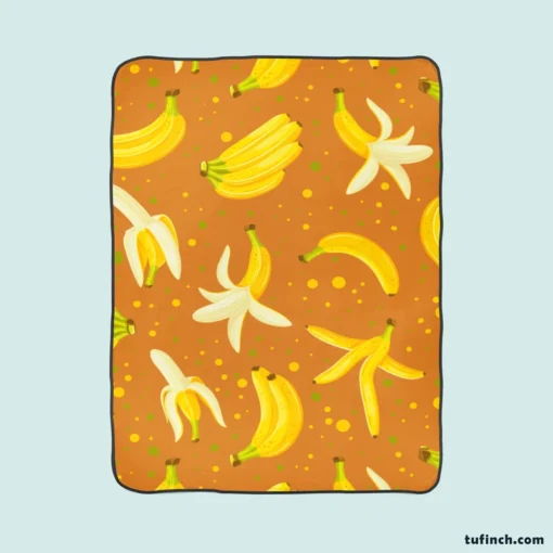 Peeled Banana With Bananas Fleece Blanket 1