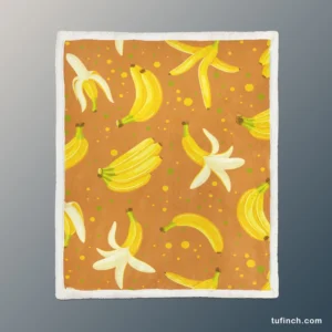 Peeled Banana With Bananas Sherpa Fleece Blanket 1