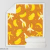 Peeled Banana With Bananas Sherpa Fleece Blanket