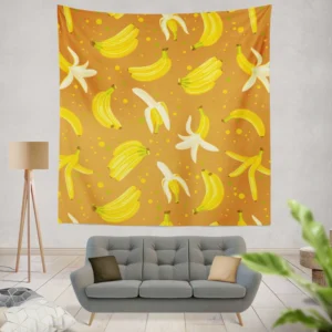 Peeled Banana With Bananas Wall Tapestry