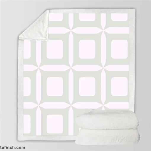 Penrose Square Minimalist Pattern Sherpa Fleece Blanket